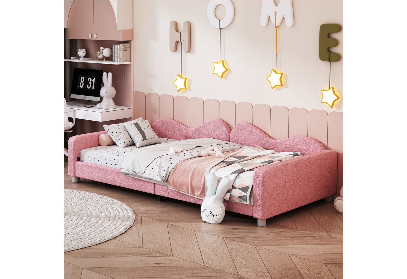 MODFU Schlafsofa Polsterbett, Kinderbett Jugendbett Gästebett 90X200cm, mit günstig online kaufen