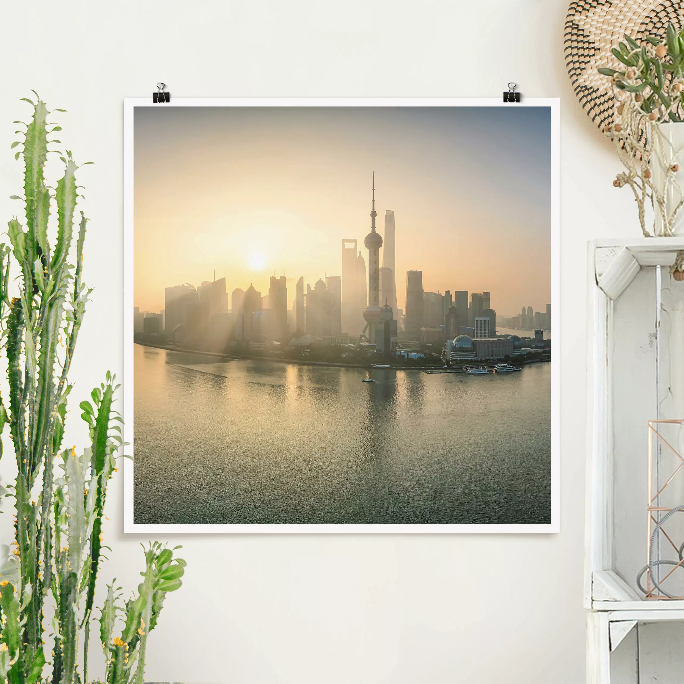 Poster Pudong bei Sonnenaufgang günstig online kaufen
