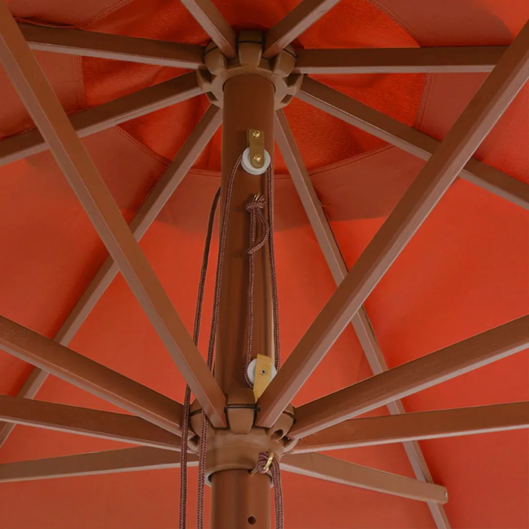Sonnenschirm Mit Holzmast 350 Cm Terrakotta günstig online kaufen