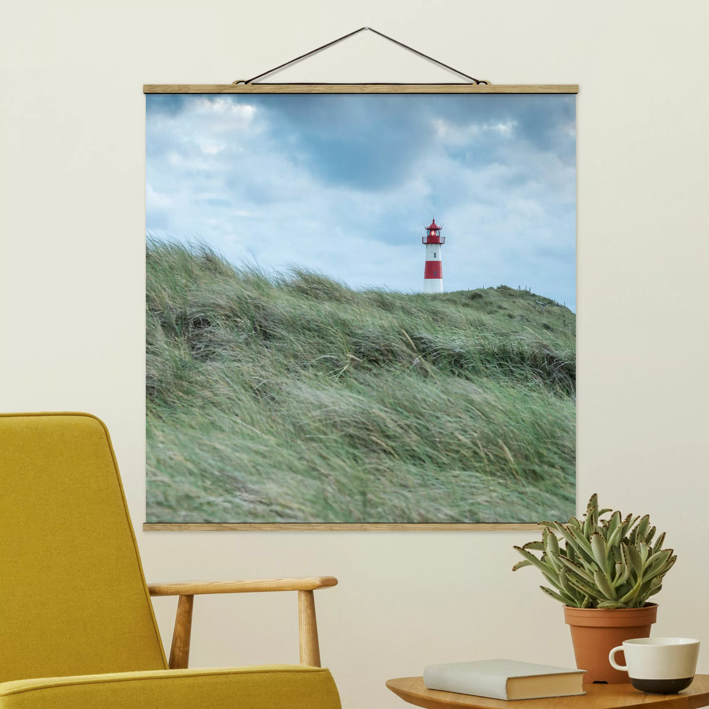 Stoffbild mit Posterleisten Stürmische Zeiten am Leuchtturm günstig online kaufen