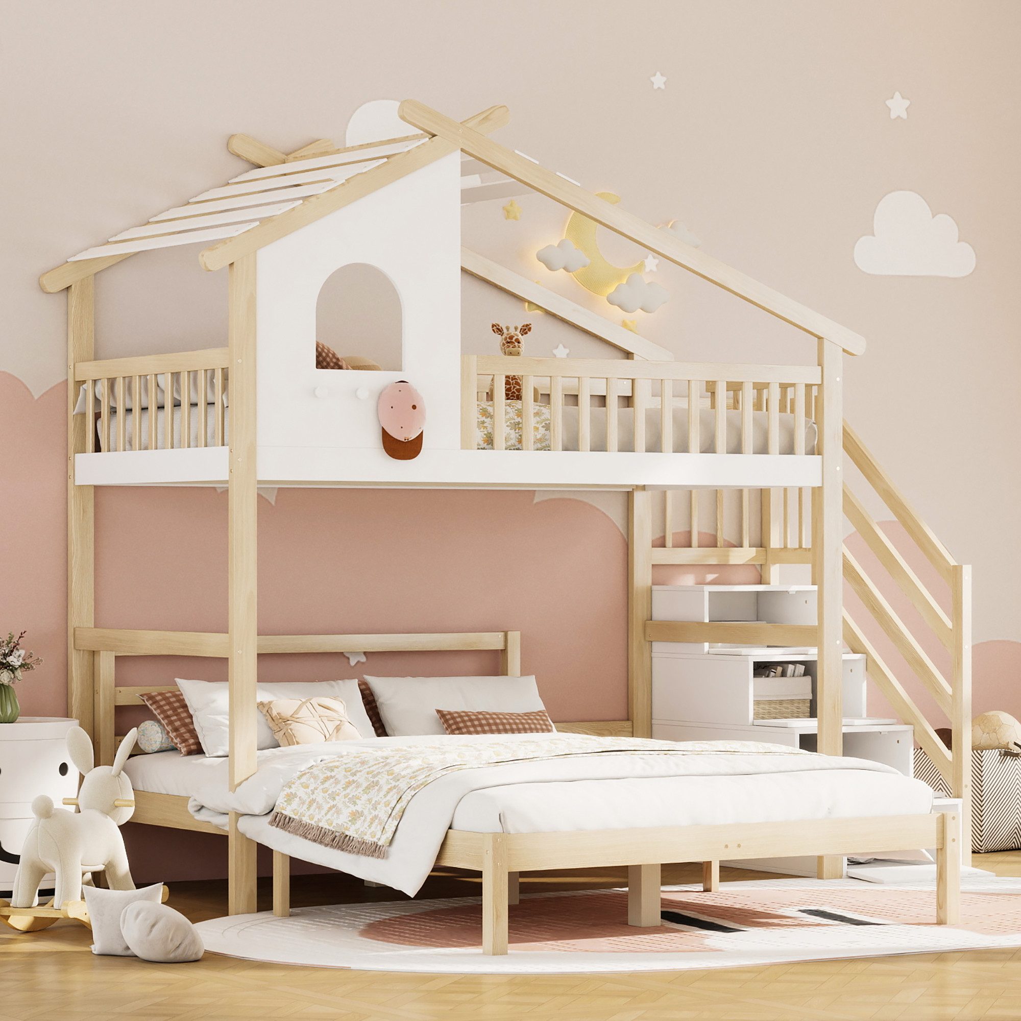 Flieks Etagenbett, Hochbett Kinderbett Hausbett mit günstig online kaufen