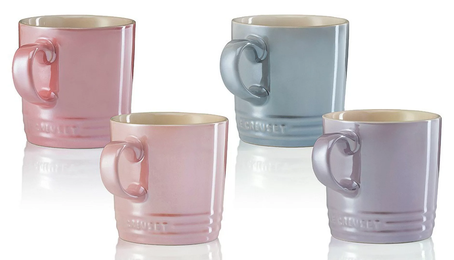 Le Creuset Tasse Becher 4er-Set Metallics Rosé Steinzeug 350ml günstig online kaufen