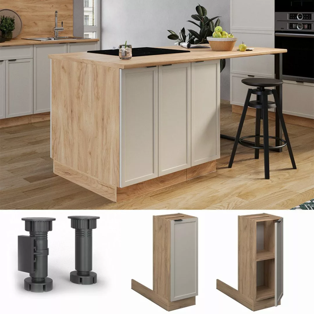 Vicco Unterschrank Fame-Line, GrauBeige/Goldkraft Eiche, 30 günstig online kaufen