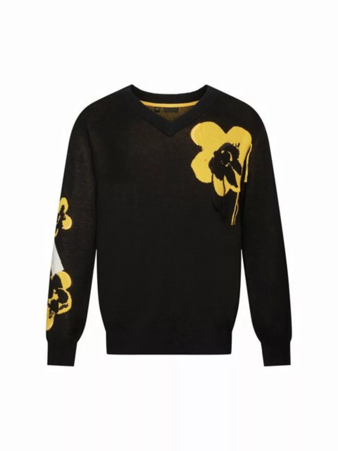 Esprit V-Ausschnitt-Pullover V-Ausschnitt-Sweater mit floralem Jacquardmust günstig online kaufen