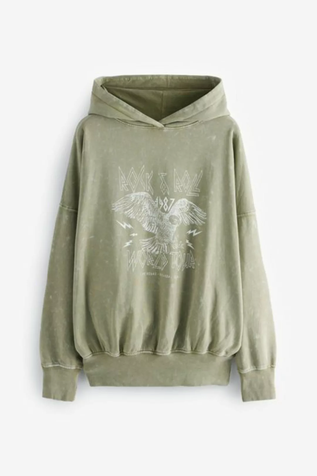 Next Kapuzensweatshirt Übergroßes gewaschenes Hoodie mit Bandgrafik (1-tlg) günstig online kaufen