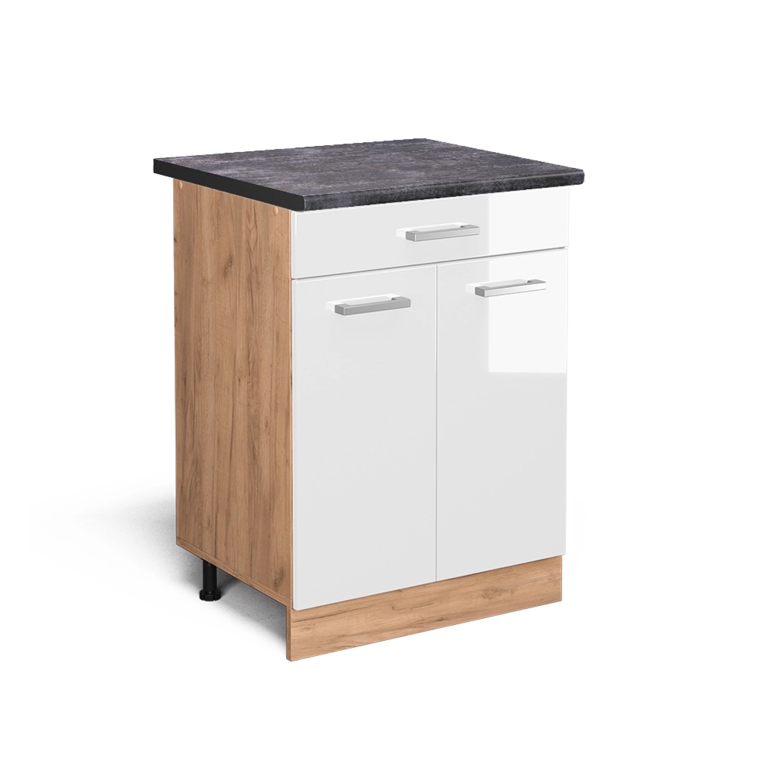 Vicco Unterschrank R-Line, Weiß Hochglanz/Goldkraft Eiche, günstig online kaufen