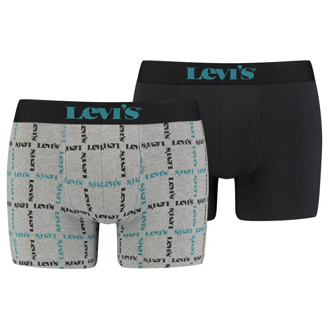 Levi´s ® Logo Plaid Slip-boxer 2 Paare 2XL Grey / Black günstig online kaufen