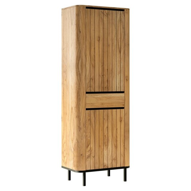 Quadrato Garderobenschrank CURVE, B 71 cm, H 200 cm, Akazie teilmassiv, mit günstig online kaufen