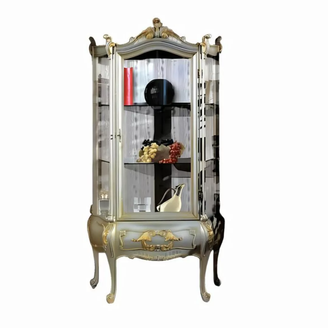 JVmoebel Glasvitrine Klassische Barock Vitrine mit Glastüren Luxuriöser Sch günstig online kaufen