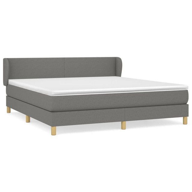 vidaXL Bettgestell Boxspringbett mit Matratze Dunkelgrau 160x200 cm Stoff B günstig online kaufen