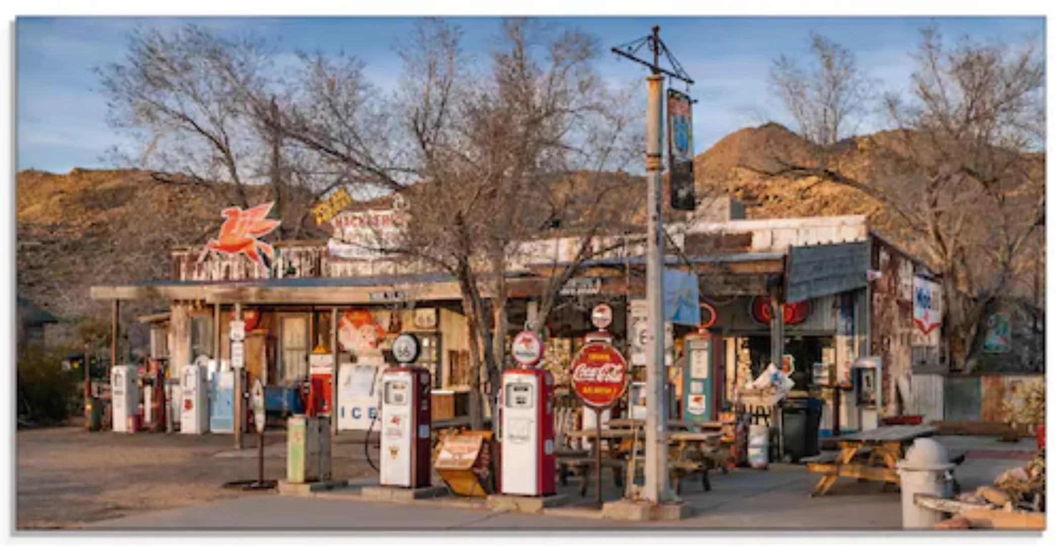 Artland Glasbild »Tankstelle an der Route 66 in Arizona«, Gebäude, (1 St.), günstig online kaufen