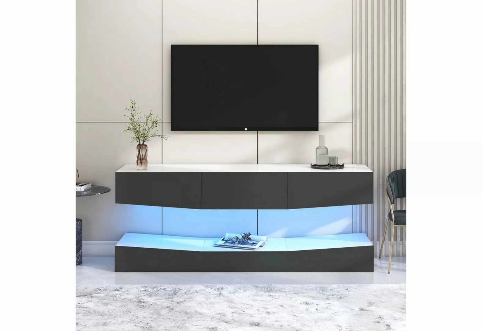 WISHDOR TV-Schrank LED TV Lowboard,Wandmontierter,TV-Ständer (Wand befestig günstig online kaufen