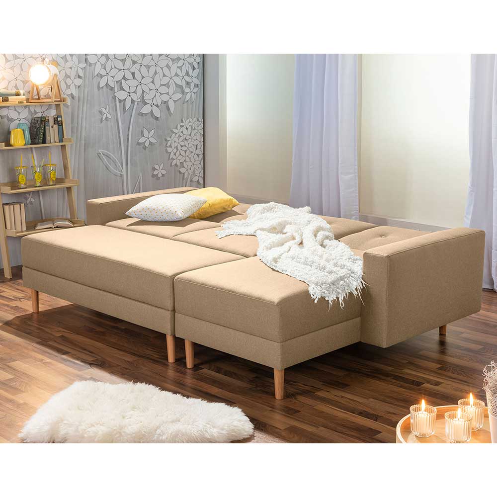 Sofa in Beige Schlaffunktion (zweiteilig) günstig online kaufen