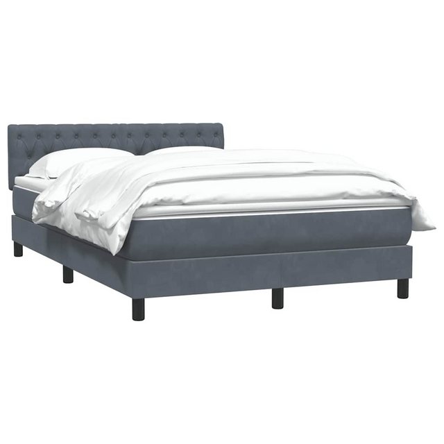 vidaXL Bett Boxspringbett mit Matratze Dunkelgrau 160x210 cm Samt günstig online kaufen