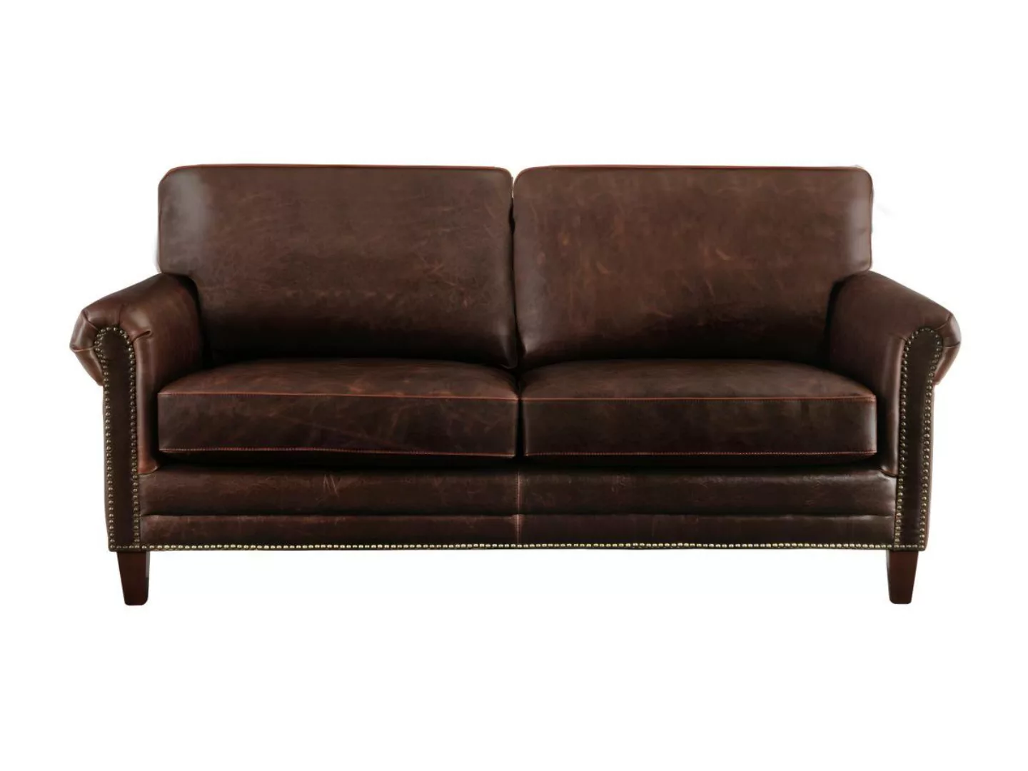 Ledersofa Vintage 2-Sitzer - Braun - CASSANDRA günstig online kaufen