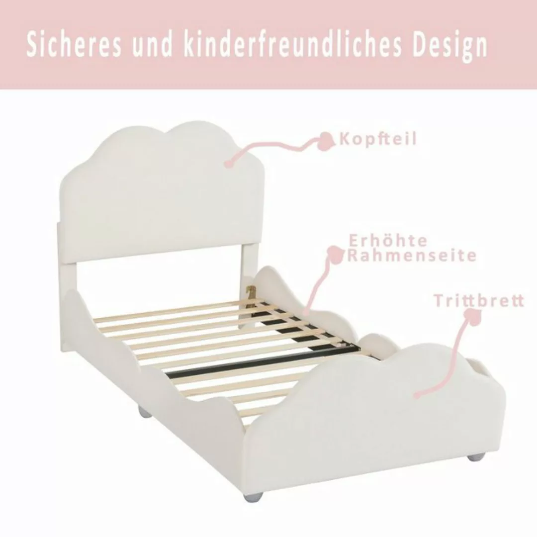 Sweiko Kinderbett, Wolkenförmiges Kopfteil, verstellbares Kopfteil, Polster günstig online kaufen
