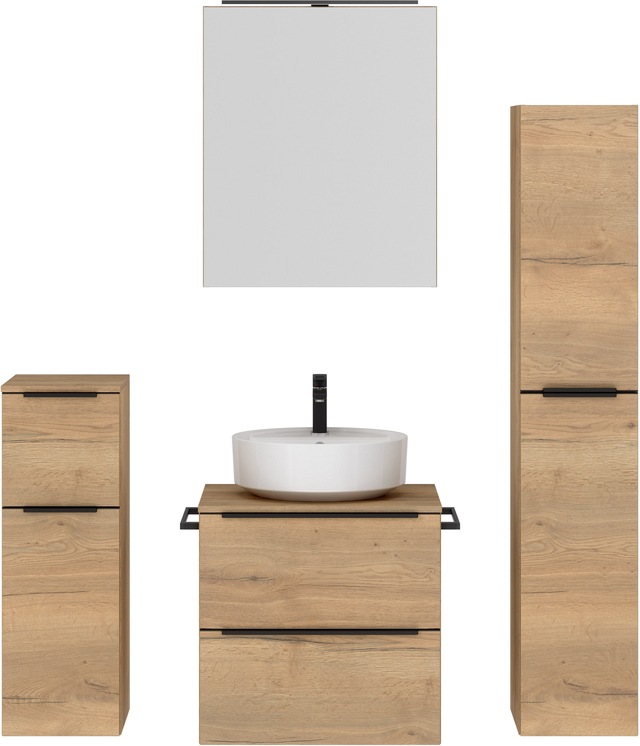 nobilia® Badmöbel-Set »Alvene«, (4 St., vormontiert, mit Soft-Close), inkl. günstig online kaufen