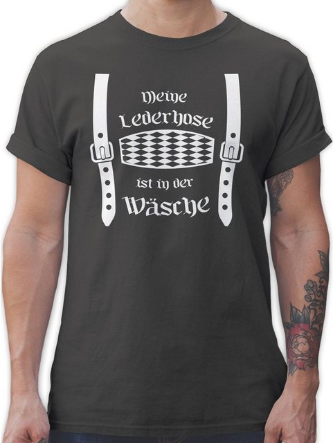 Shirtracer T-Shirt Meine Lederhose ist in der Wäsche Rauten Mode für Oktobe günstig online kaufen