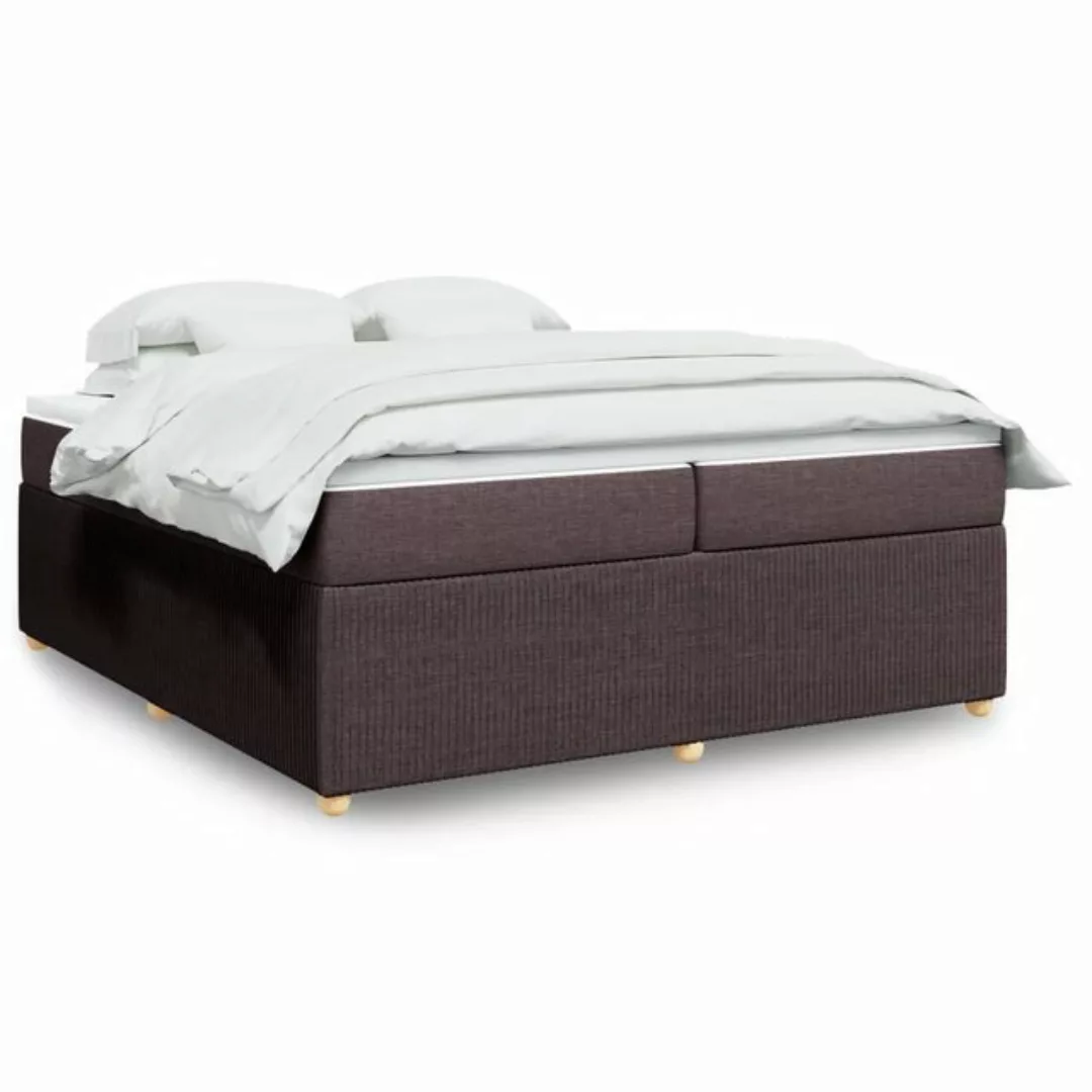 vidaXL Boxspringbett, Boxspringbett mit Matratze Dunkelbraun 200x200 cm Sto günstig online kaufen