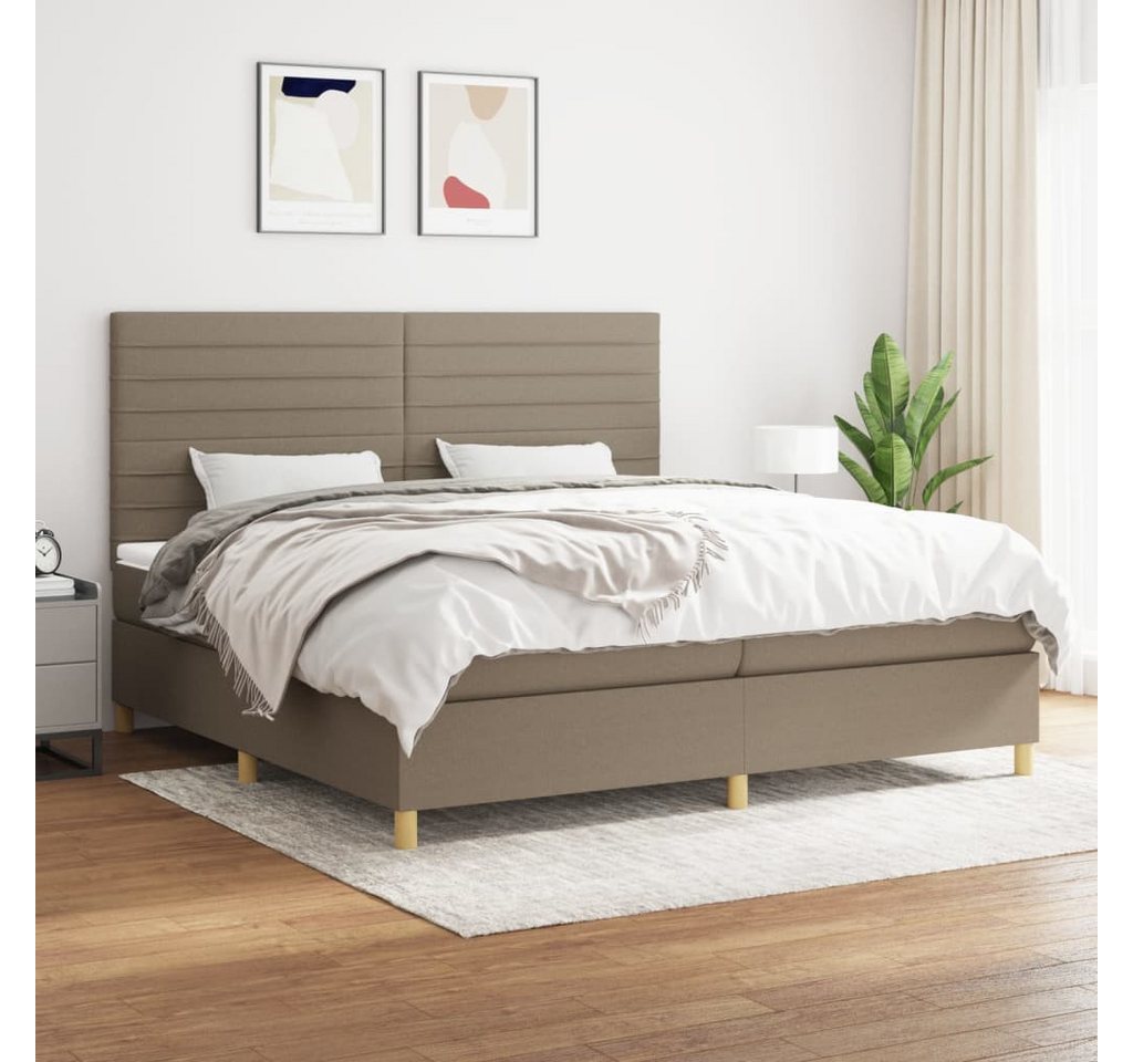 vidaXL Boxspringbett Boxspringbett mit Matratze Taupe 200x200 cm Stoff Bett günstig online kaufen