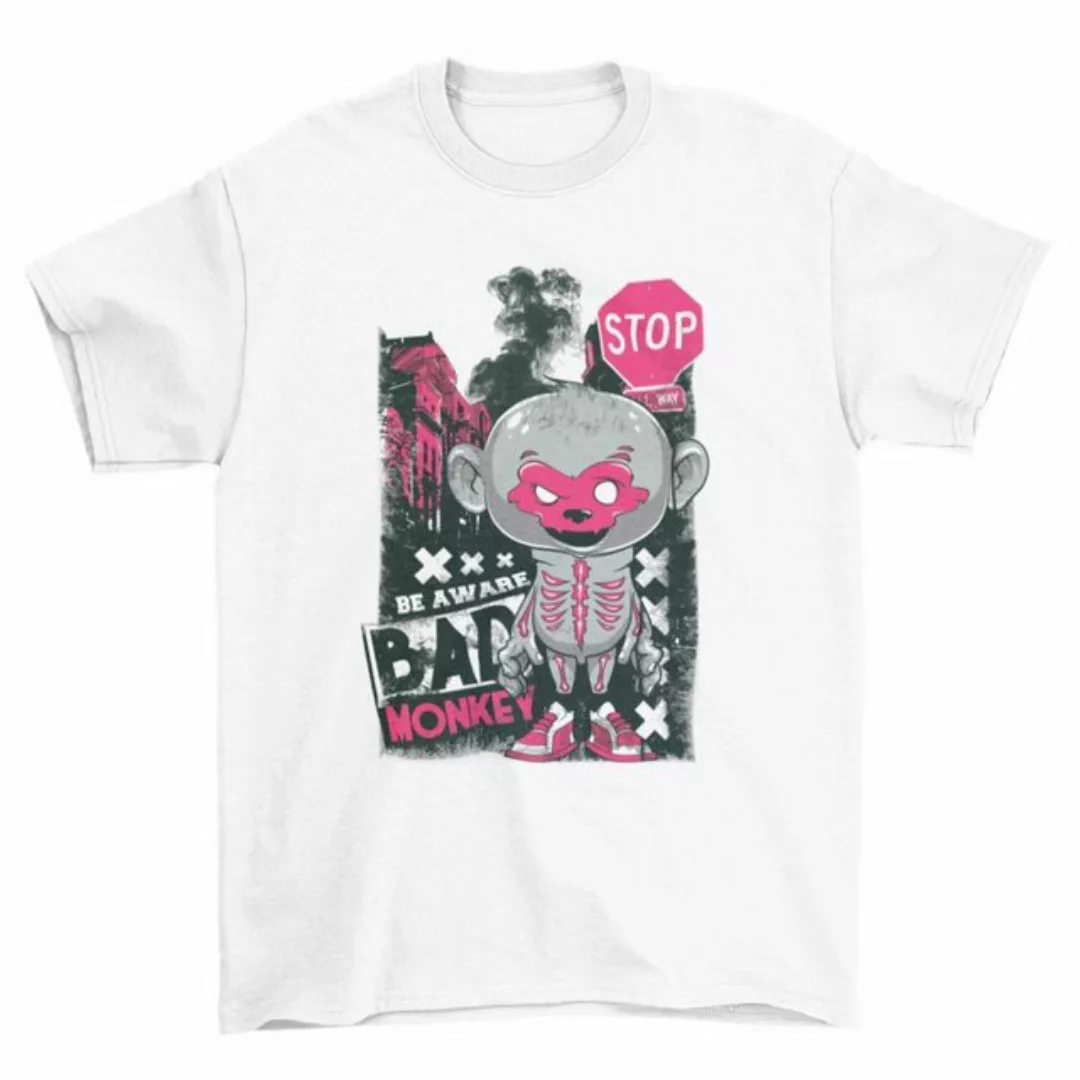 Novux T-Shirt Bad Monkey Herren Tshirt Farbe Weiß (1-tlg) aus Baumwolle günstig online kaufen