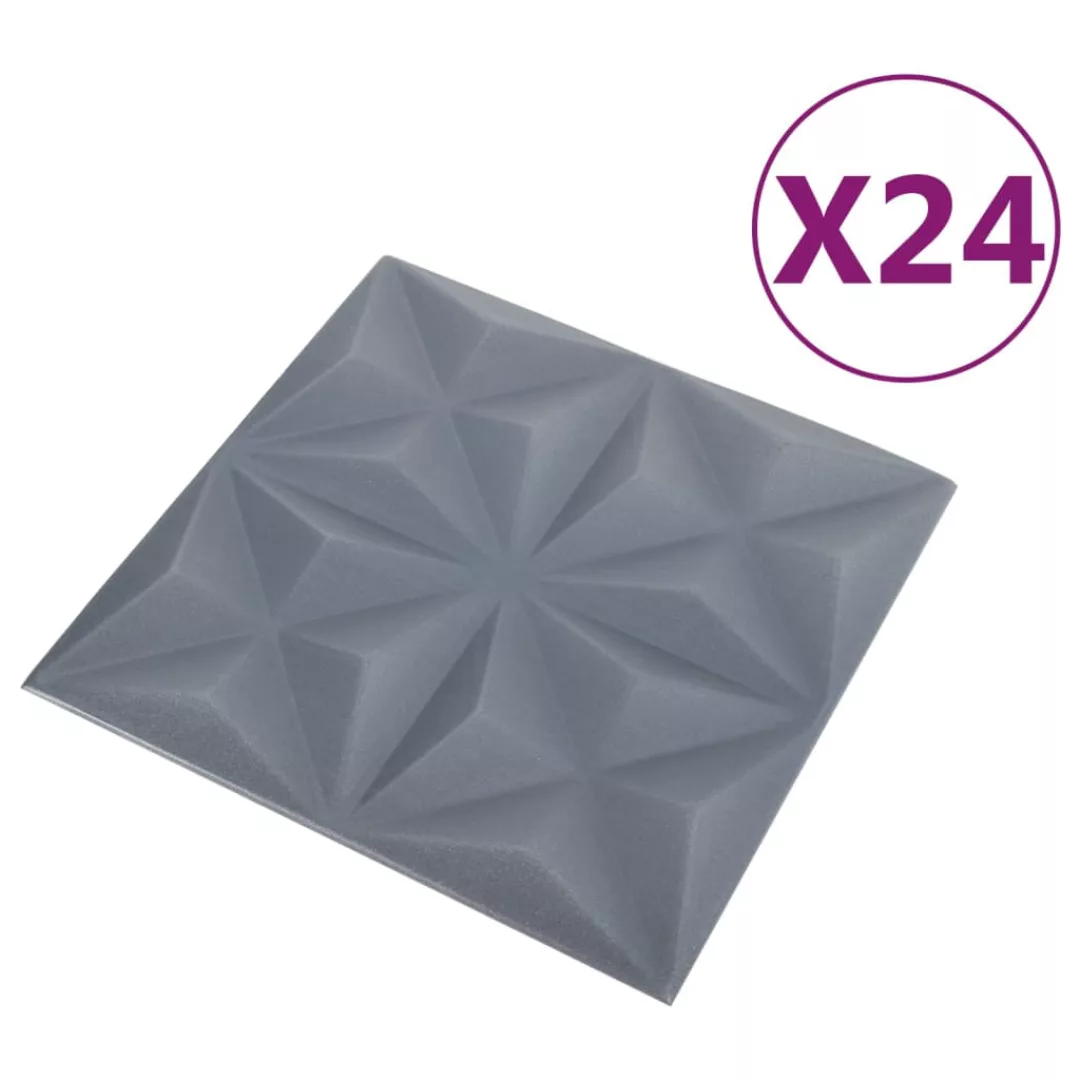 Vidaxl 3d-wandpaneele 24 Stk. 50x50 Cm Origami Grau 6 M² günstig online kaufen