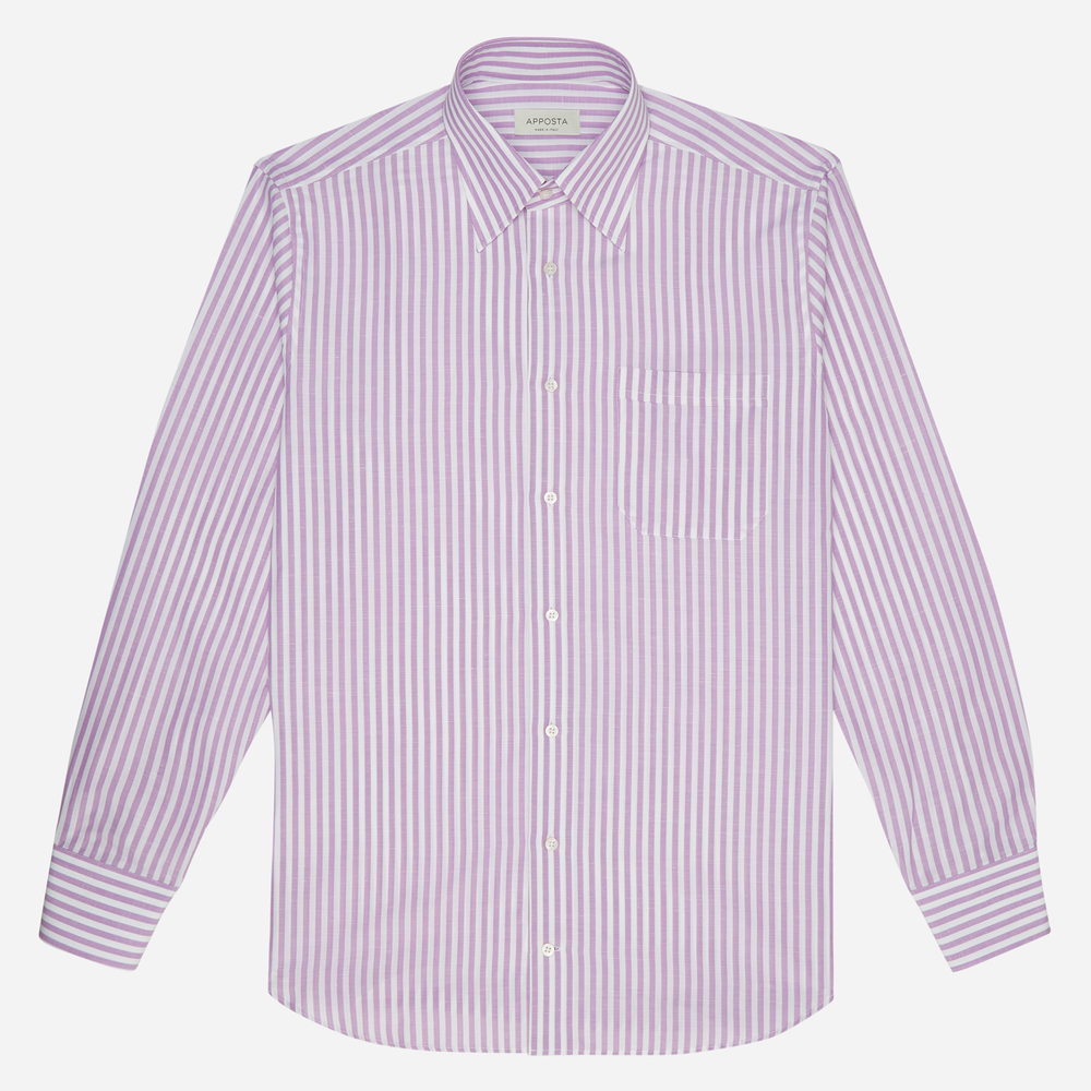 Hemd  streifen  violett baumwoll-leinen leinwandbindung, kragenform  under- günstig online kaufen