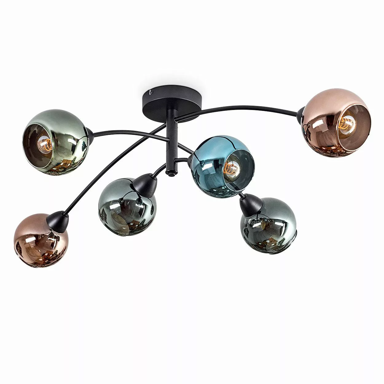 hofstein Deckenleuchte Deckenlampe aus Metall/Glas in günstig online kaufen