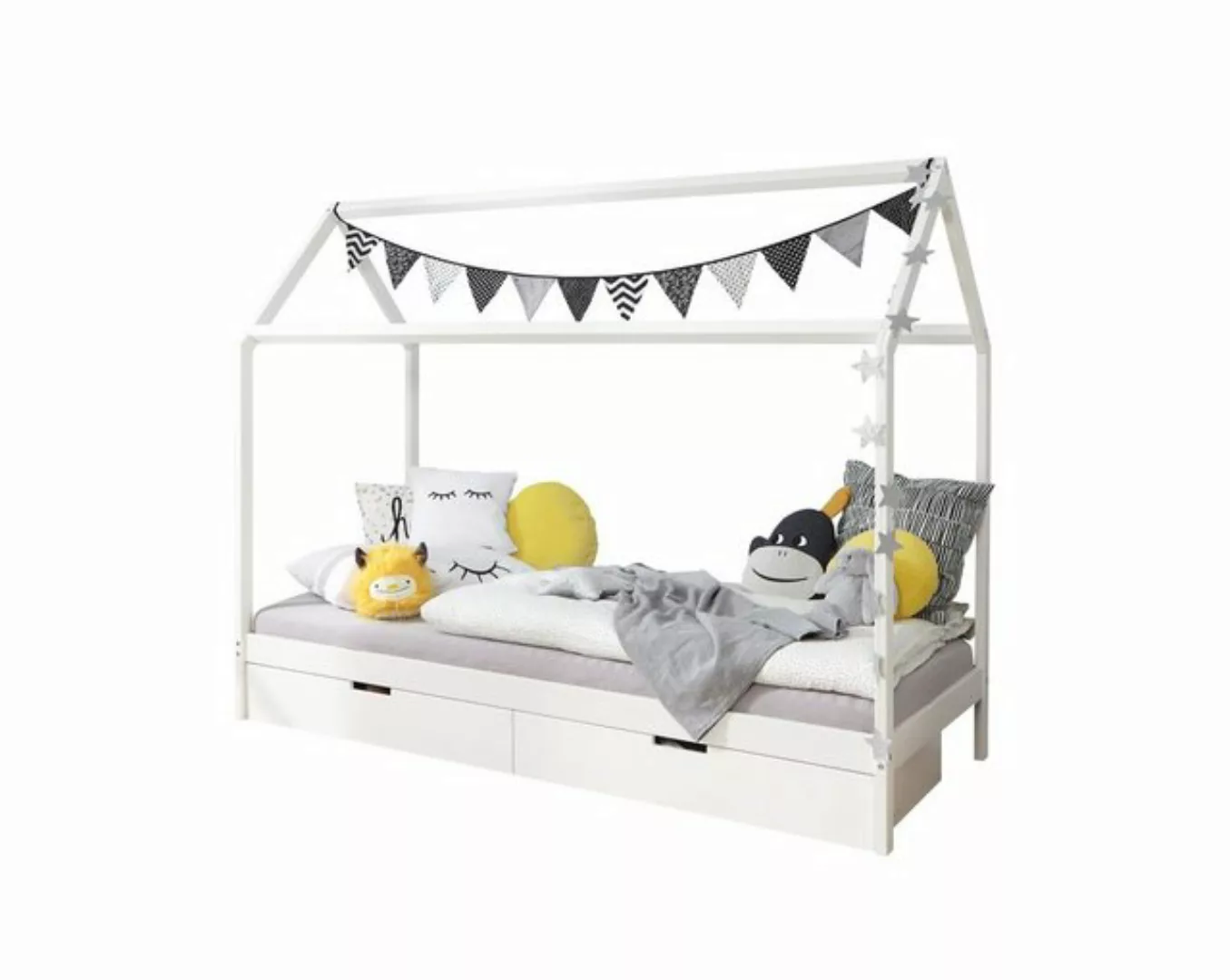 Ticaa Hausbett Kinderbett Hausbett "Lina" mit Schubkästen 90x200, Hausbett günstig online kaufen