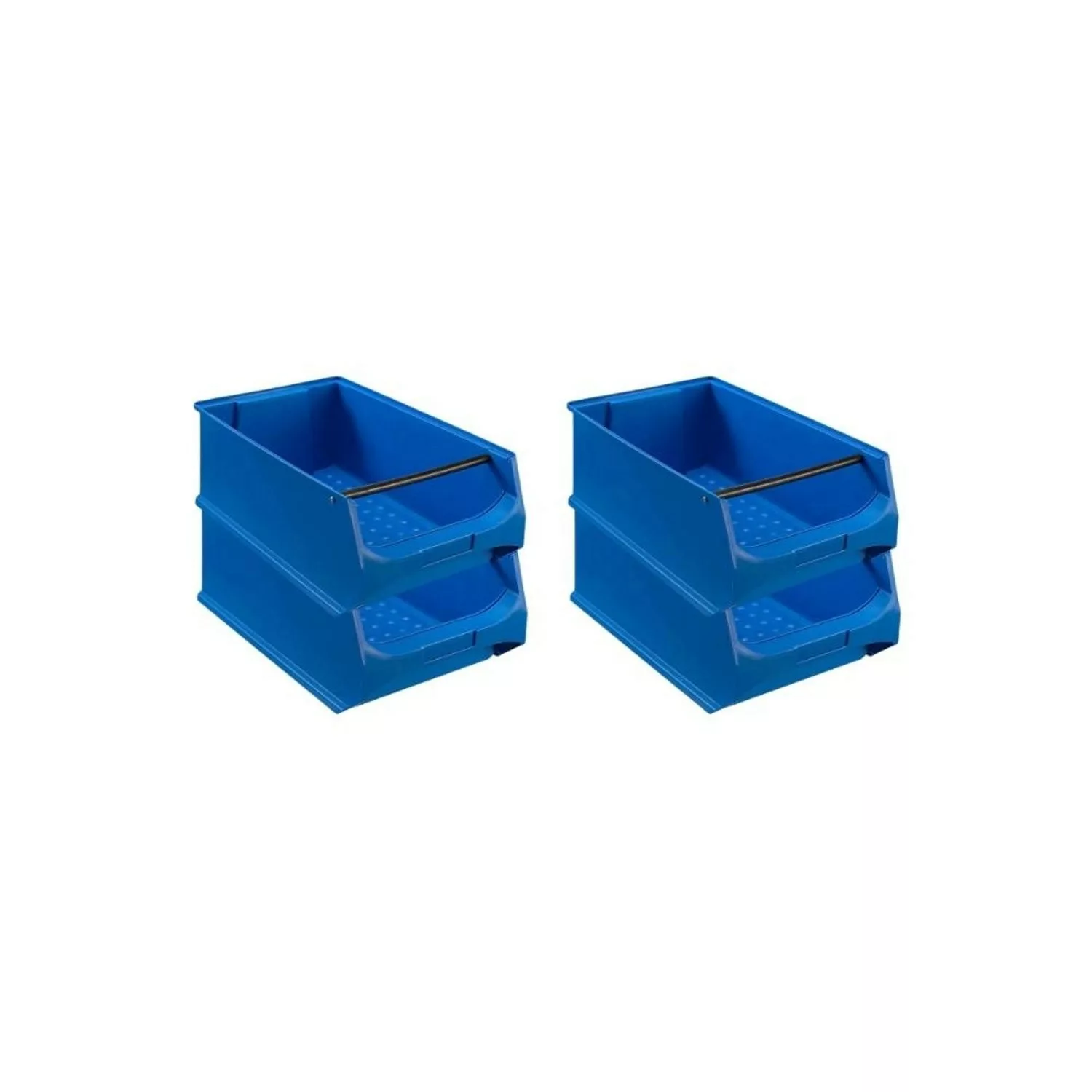 PROREGAL SuperSparSet 4x Blaue Sichtlagerbox 5,1 mit Griffstange HxBxT 20 x günstig online kaufen