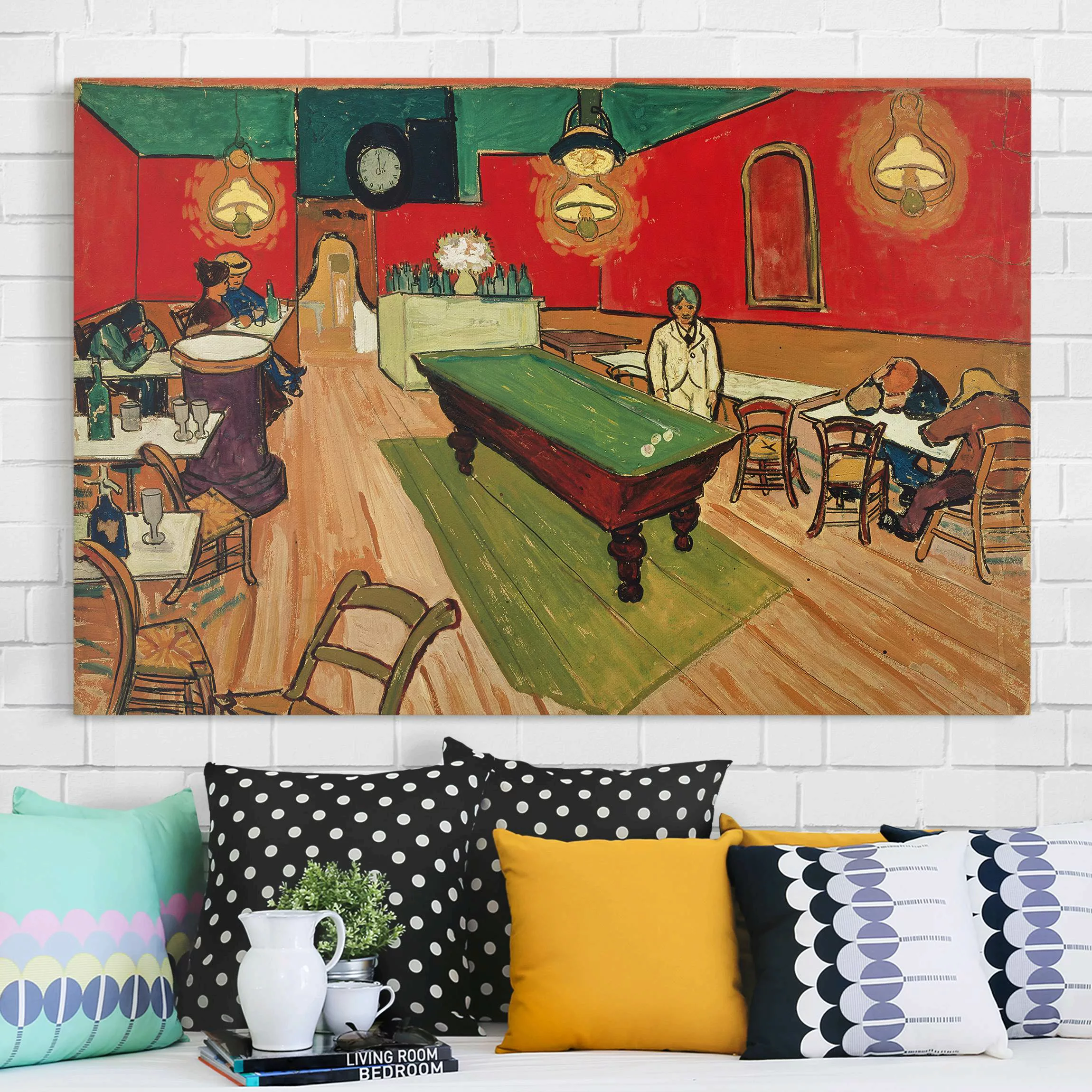 Leinwandbild Kunstdruck - Querformat Vincent van Gogh - Das Nachtcafé in Ar günstig online kaufen