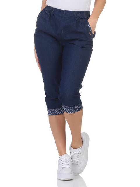 Aurela Damenmode 7/8-Caprijeans Damen Sommer Bermuda Capri Jeanshose auch i günstig online kaufen