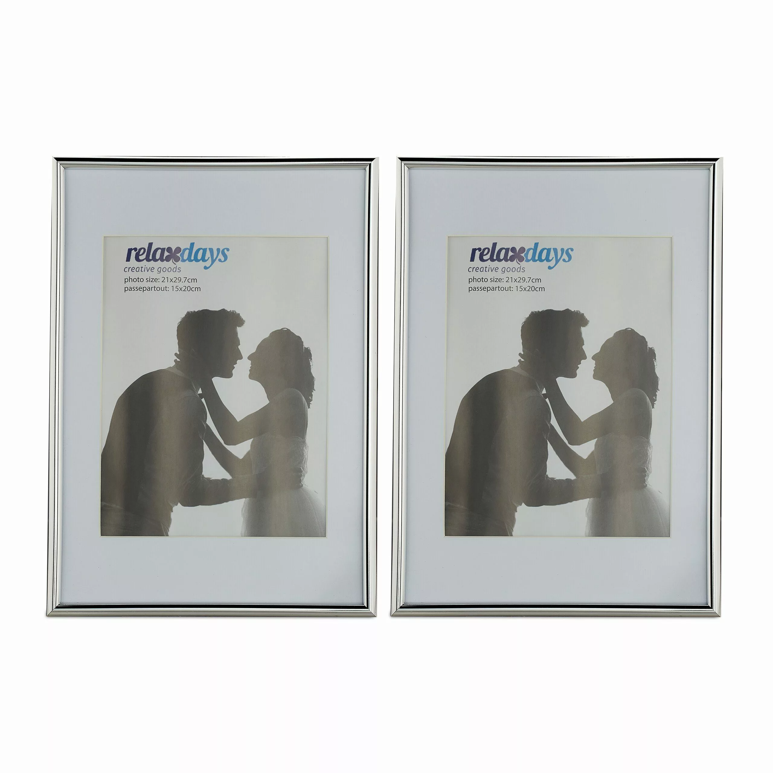 relaxdays Bilderrahmen 2er Set A4, Silber günstig online kaufen