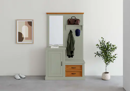 Home affaire Garderobenschrank "Selma", Kompaktgarderobe, mit Spiegel, Hake günstig online kaufen