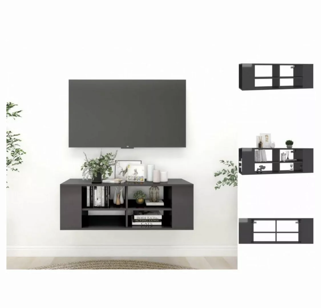 vidaXL TV-Schrank TV-Wandschrank Hochglanz-Grau 102x35x35 cm Spanplatte günstig online kaufen