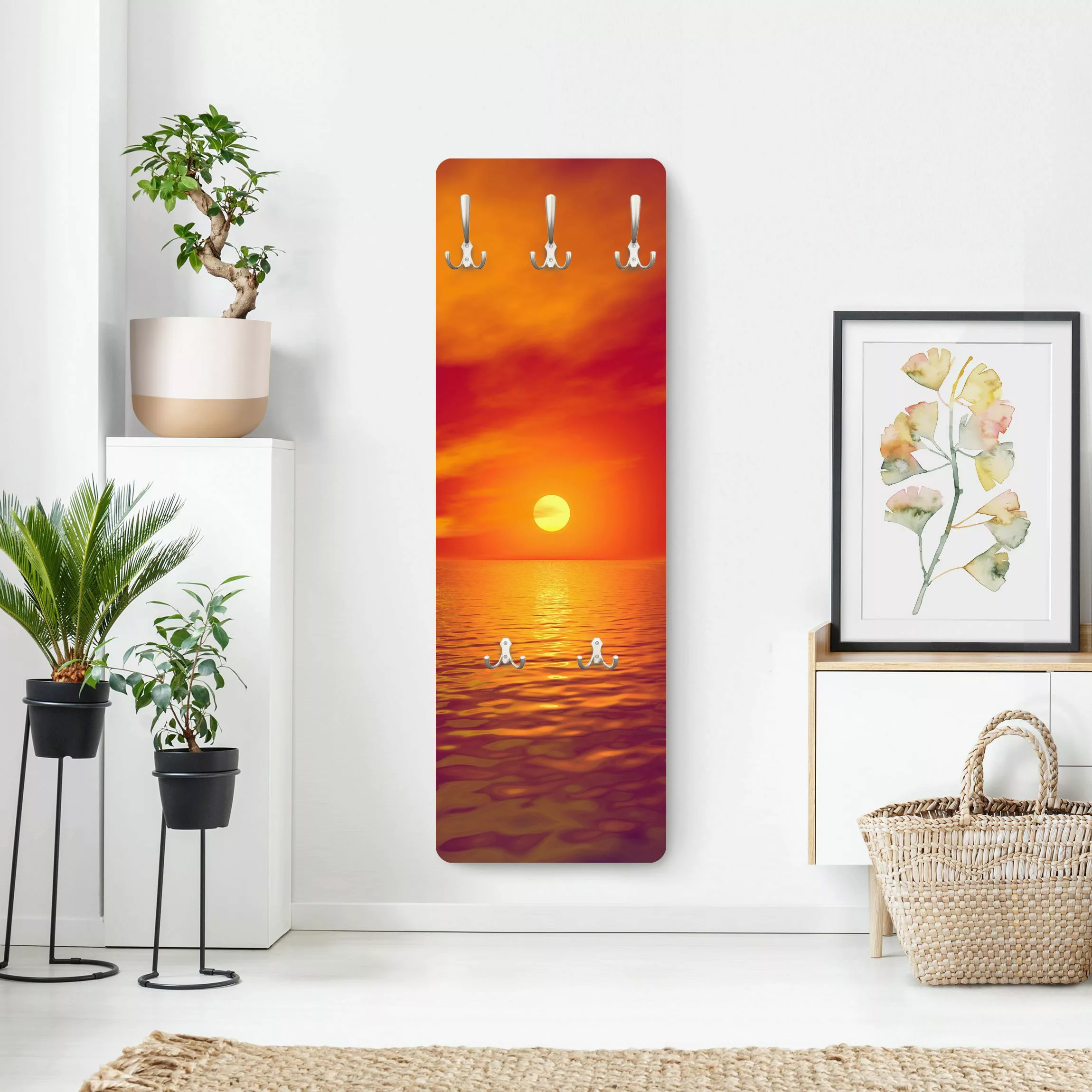 Wandgarderobe Holzpaneel Beautiful Sunset günstig online kaufen