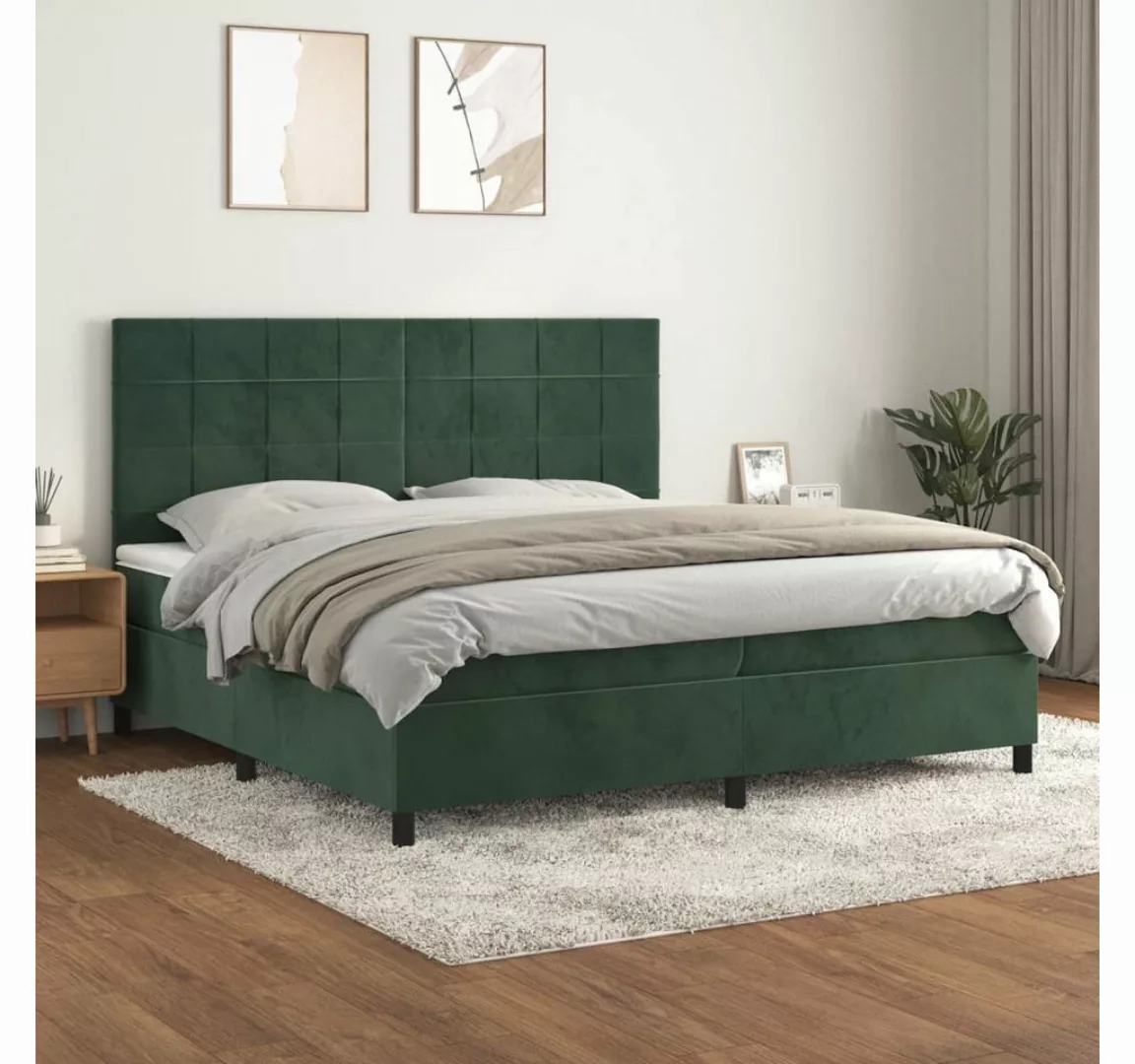 vidaXL Boxspringbett Bett Boxspringbett mit Matratze komplett Samt (200 x 2 günstig online kaufen