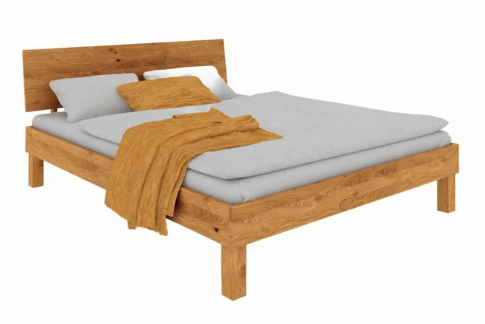 byoak Bett VIGO 160 x 210 aus Massivholz, mit Holzkopfteil, Naturgeölt günstig online kaufen