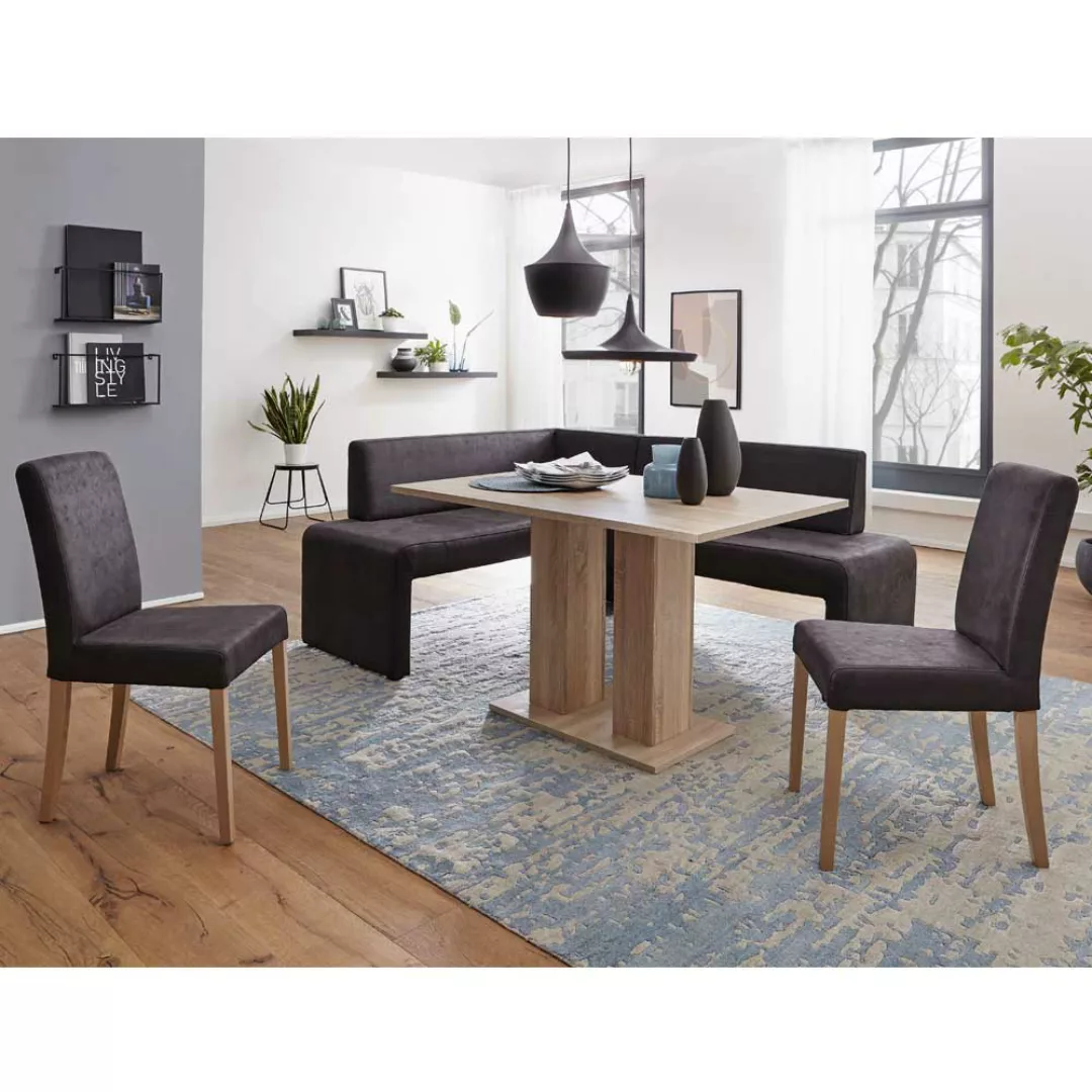 Esszimmer Sitzecke in Anthrazit und Eiche Sonoma modern (vierteilig) günstig online kaufen