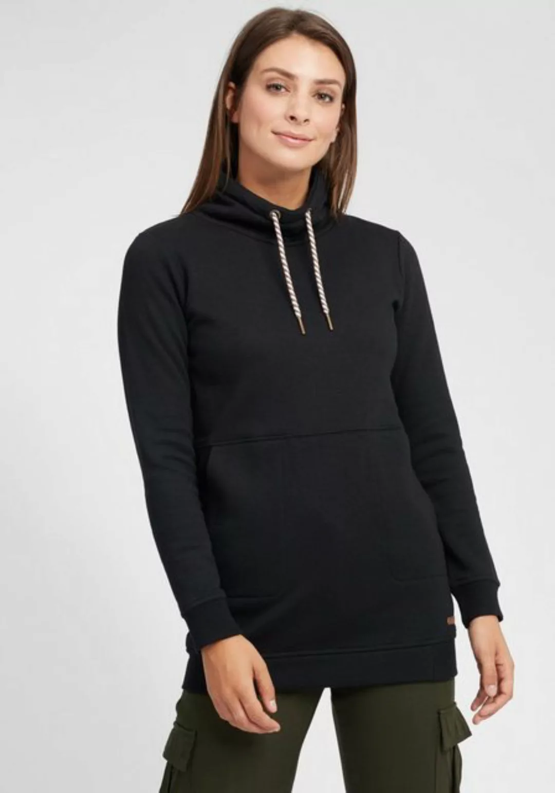 OXMO Hoodie OXVilma Sweatpullover lang geschnitten mit Kordelzug günstig online kaufen