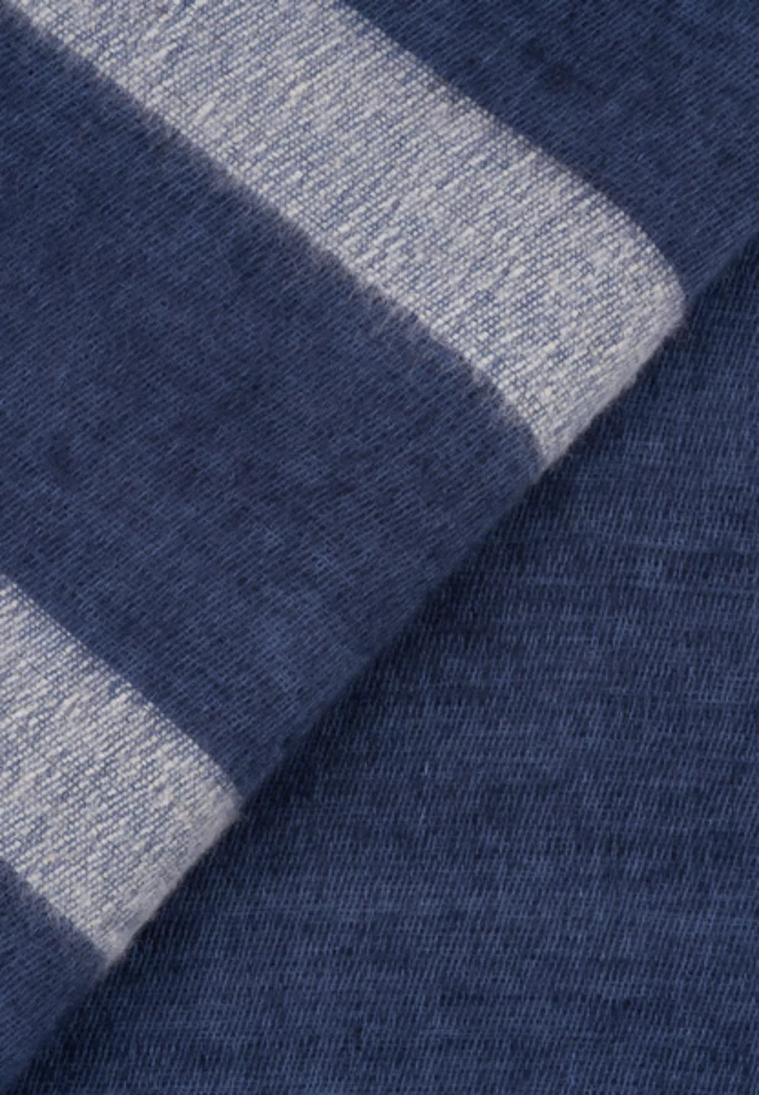 Decke Aus Yak-wolle & Baumwolle Mit Streifen // Blau-beige günstig online kaufen