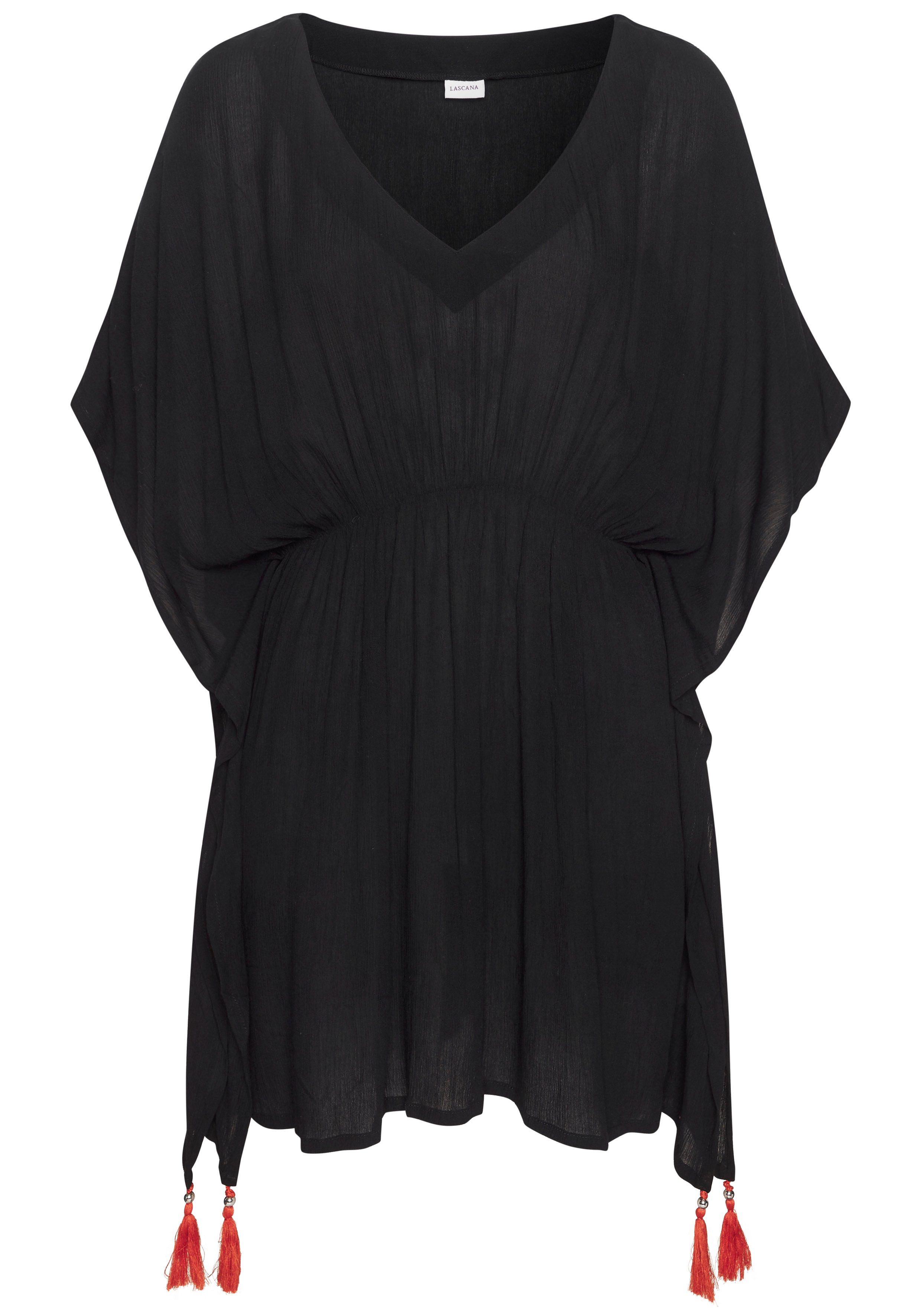 LASCANA Tunika, aus gekreppter Viskose, Blusenkleid, Strandmode, transparen günstig online kaufen