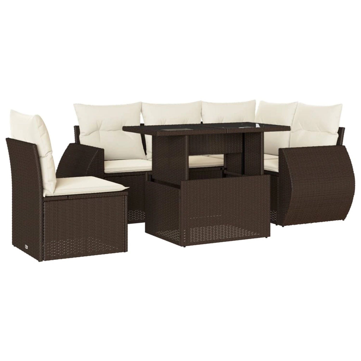 vidaXL 6-Tlg Garten-Sofagarnitur mit Kissen Braun Poly Rattan 3268543 günstig online kaufen