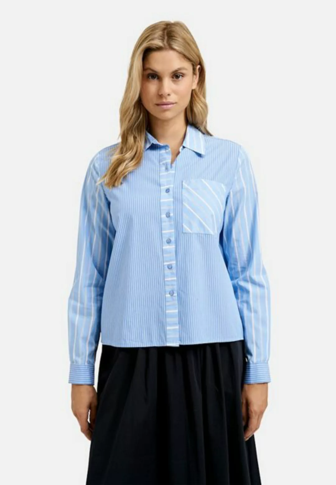 Milano Italy Hemdbluse BLOUSE W COLLAR AND AZUR PRINT günstig online kaufen