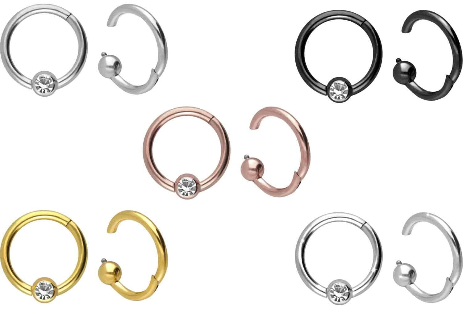 PIERCINGLINE Nasenpiercing Titan Segmentring Clicker KRISTALL günstig online kaufen