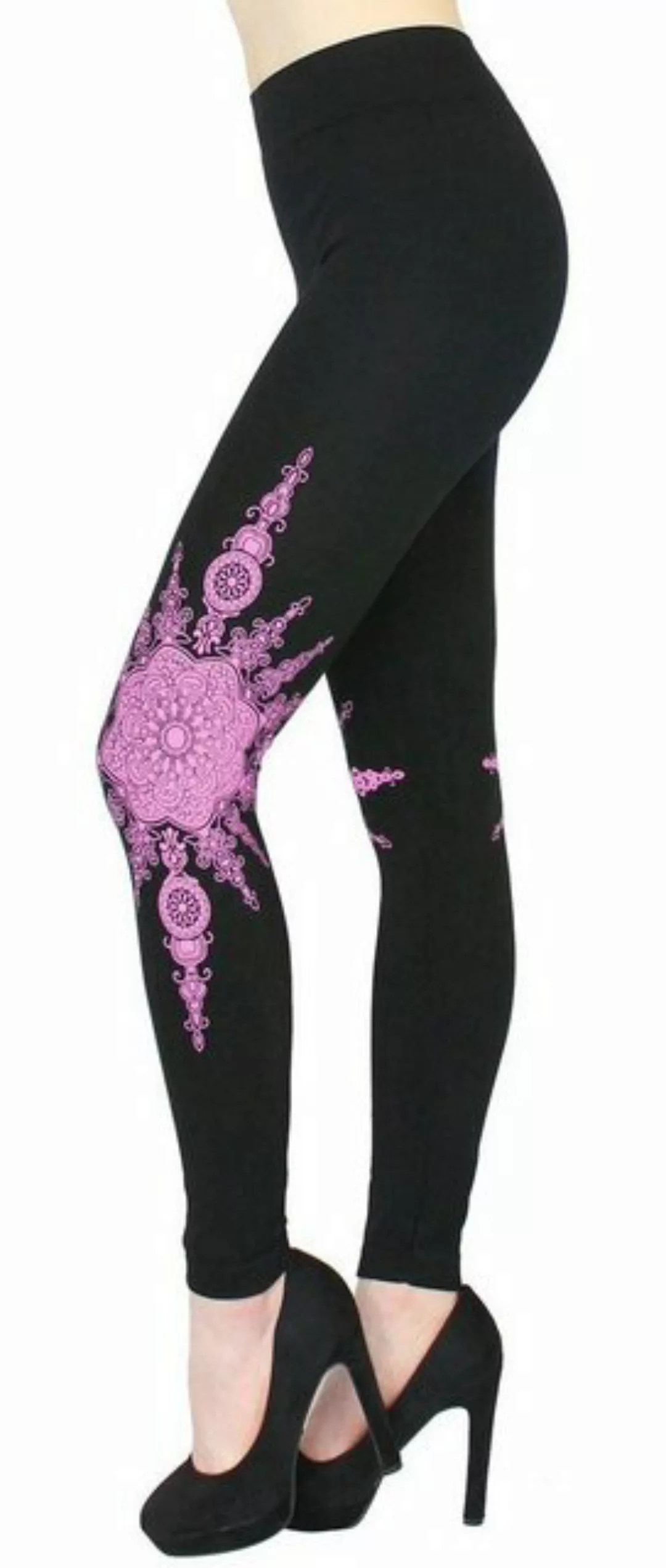 dy_mode Highwaist Leggings Damen Leggings mit Blumen Druck Mandala Muster L günstig online kaufen