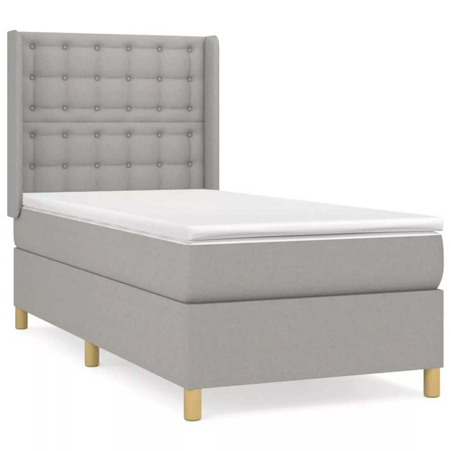 vidaXL Boxspringbett mit Matratze Hellgrau 90x190 cm Stoff1378583 günstig online kaufen
