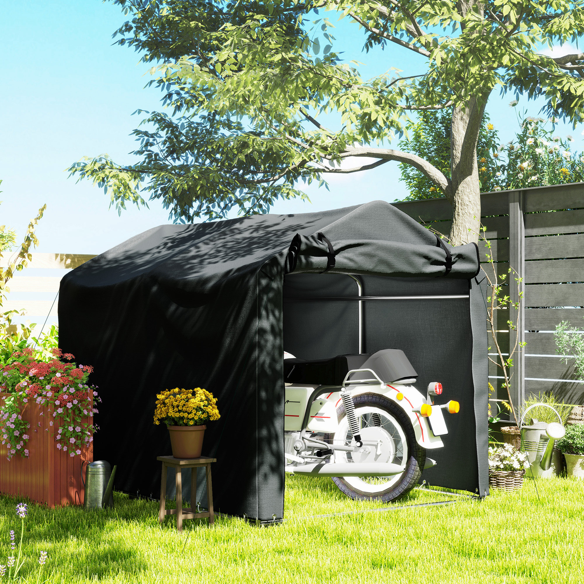 Outsunny Garagenzelt, wasserdicht Zeltgarage mit Rolltür, UV-beständig Fahr günstig online kaufen