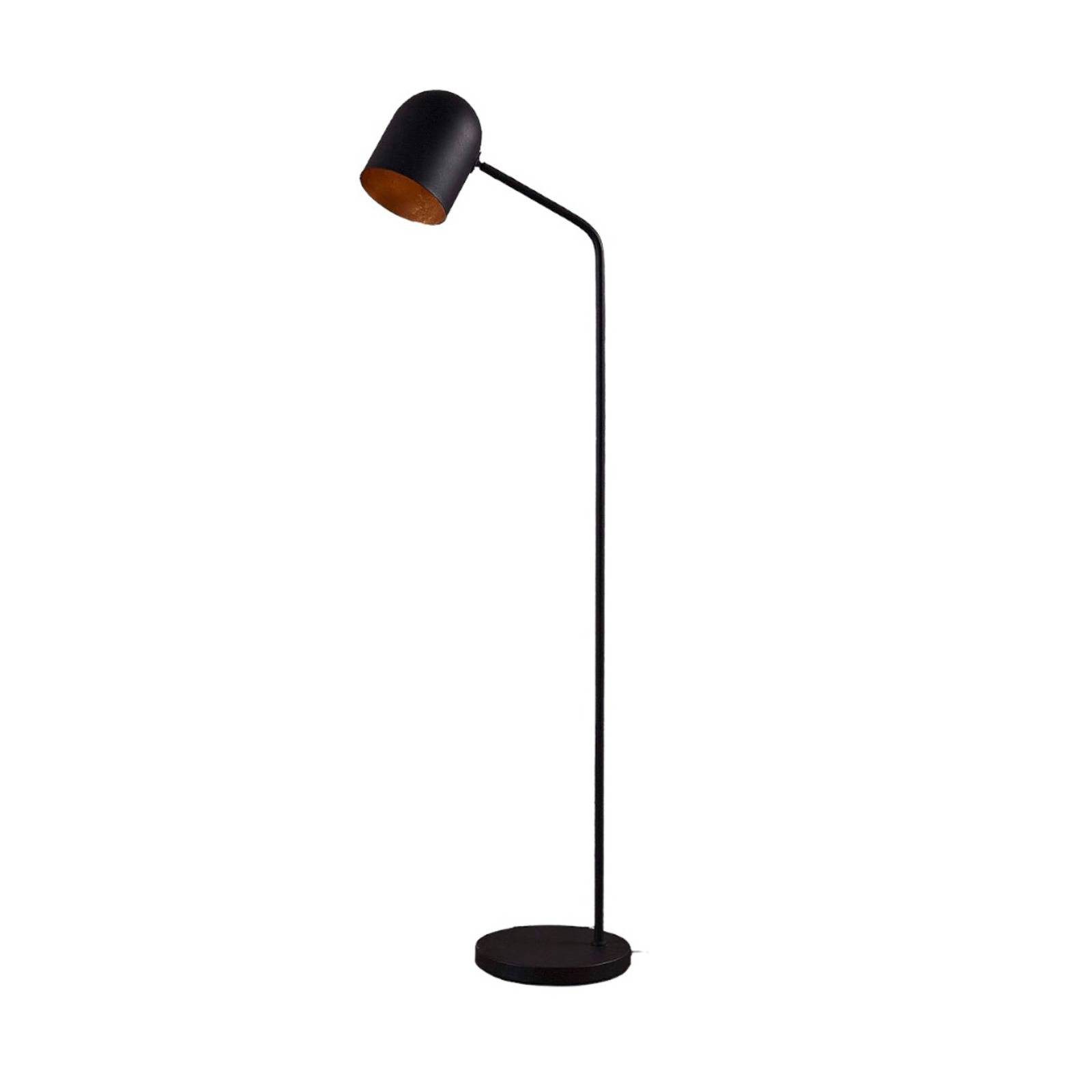 Lindby Stehleuchte Morik, 1-flammig, schwarz/gold, Metall günstig online kaufen