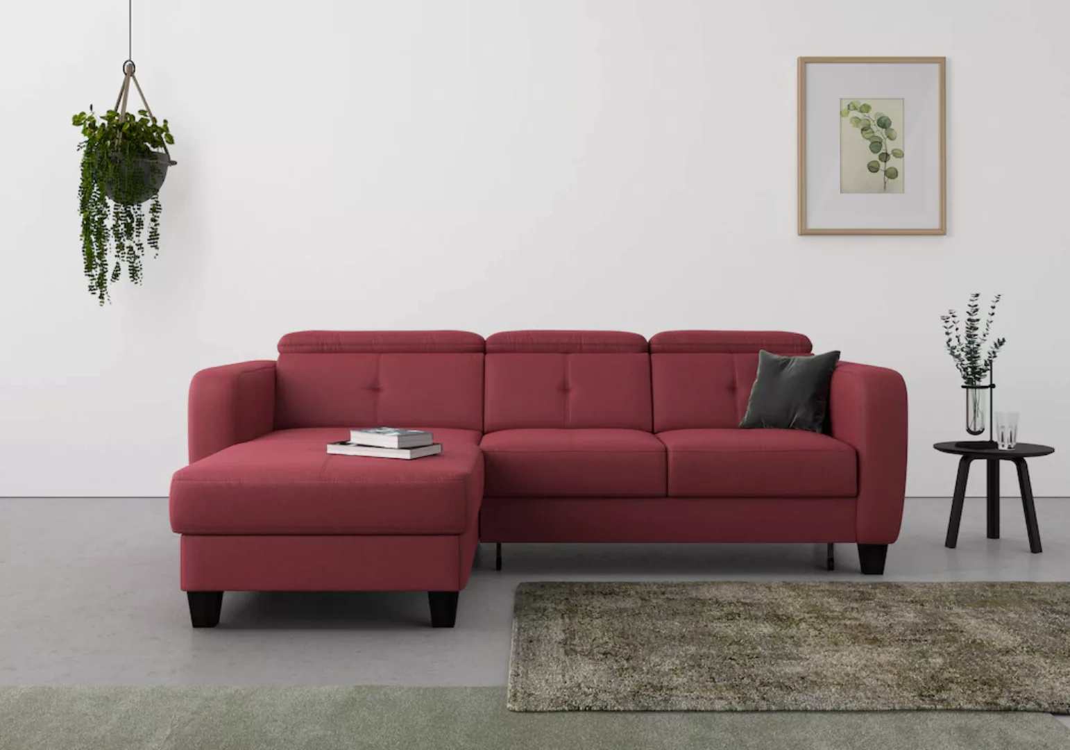 sit&more Ecksofa Belluci L-Form, inklusive Federkern, wahlweise mit Bettfun günstig online kaufen